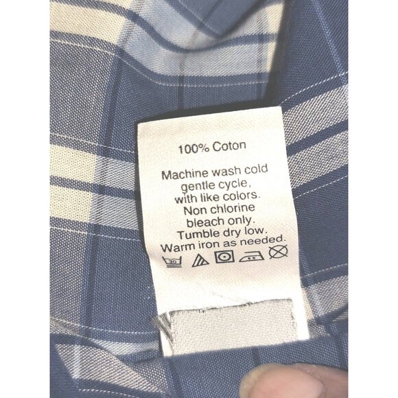 J.Crew Mens Lightweight Chambray Plaid Button-Up Shirt Long Sleeve Classic Fit B - Picture 4 of 4